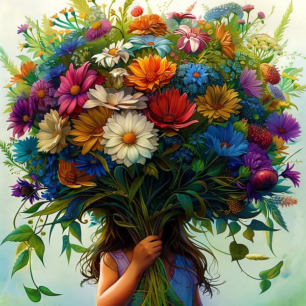 Blumenmädchen von Dakota Wall Art