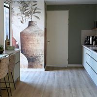 Klantfoto: Mediterraans stilleven met olijftakken van Japandi Art Studio, als behang