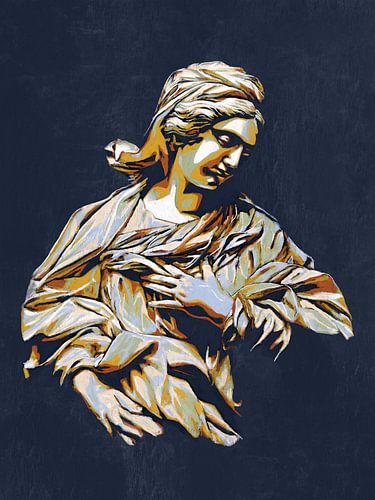 Sculpture en marbre colorée