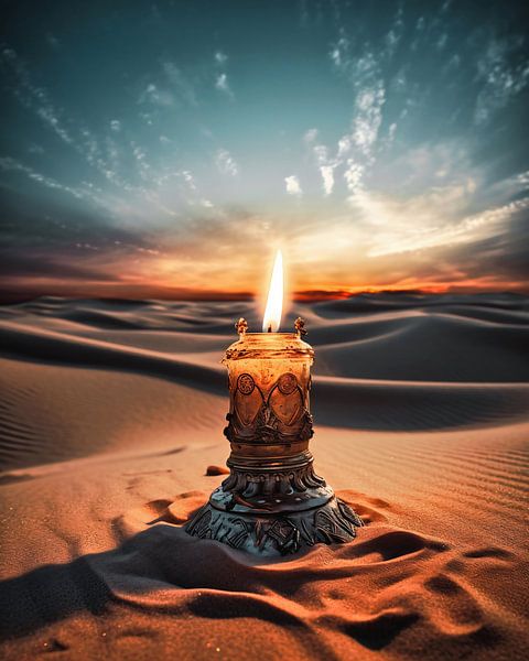 Zonsopgang in de woestijn van fernlichtsicht