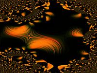Abstraktes dynamisches fraktales Muster in orange