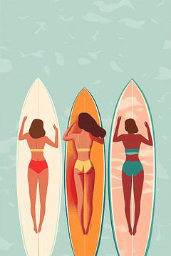 Surf Sisters in Pastel no.2 van Studio BB