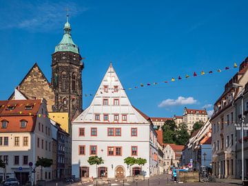 Oude binnenstad van het kuuroord Bad Schandau in Saksisch Zwitserland van Animaflora PicsStock