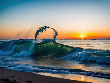 Brechende Wellen im Ozean (a.i. art)