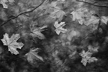 Autumn Painting Black and White by Preet Lambon