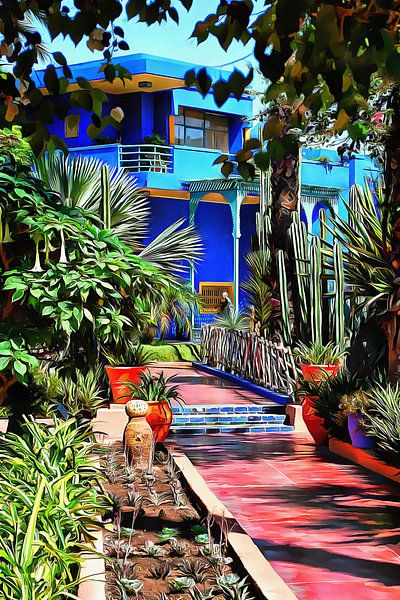 Approach To Cubist Villa Jardin Majorelle by Dorothy Berry-Lound