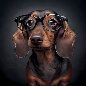 The dachshund with glasses by Mysterious Spectrum