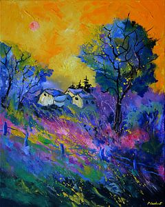 Pink and blue landscape