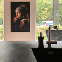 Klantfoto: Het meisje met de pizza van Skyfall Iconics, als ArtFrame