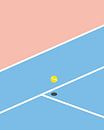Blue and pink tennis court with tennis ball by Studio Miloa thumbnail