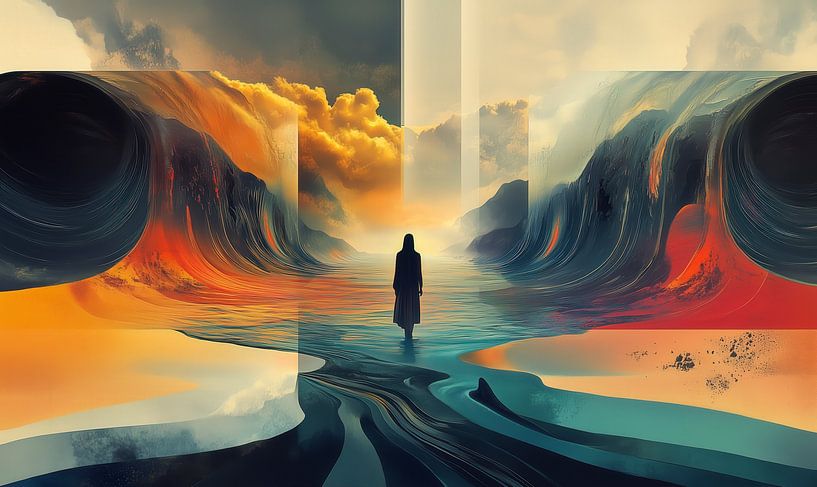 Reflections in surreal landscape by Marlon Paul Bruin