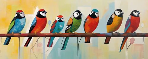 Colourful Birds by Eye catching paintings