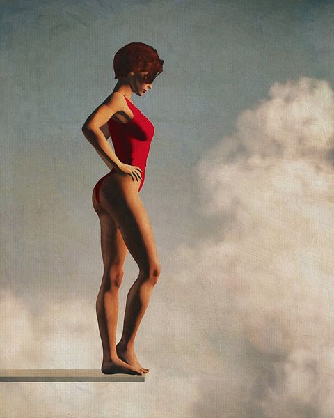 La femme qui se tient dans les nuages Peinture à l'huile par Jan Keteleer