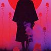 Surreal Pop Art Geisha Red Pink by FRESH Fine Art