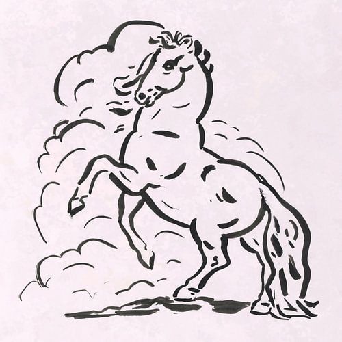 Wild paard bij zonsopgang