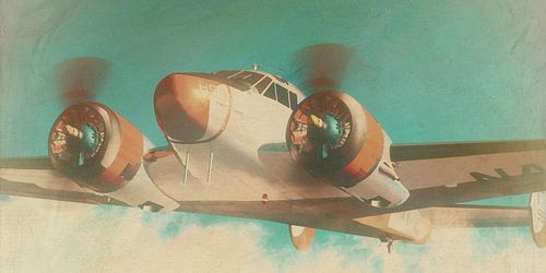 Beechcraft 18 SNB-5 in een retro stijl