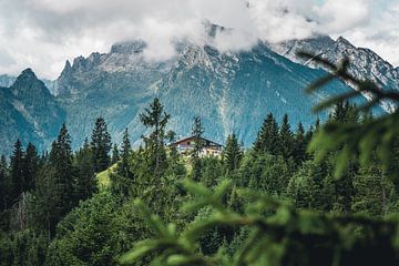 Watzmann met alpenhut/bergspoorbaan van domiphotography