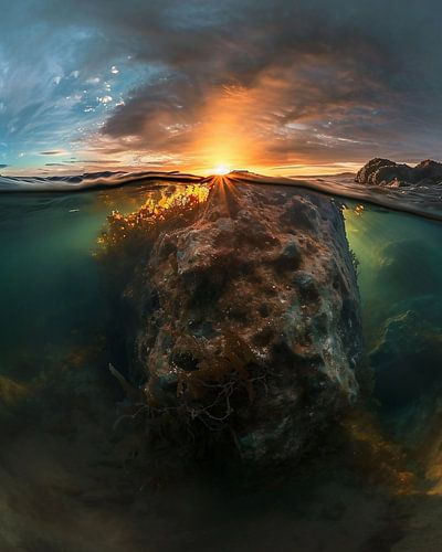 L'heure dorée au bord de la mer