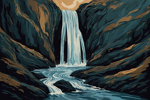 Digital art waterval