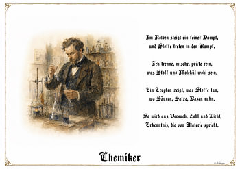 Chemiker – Zunftbild mit Gedicht