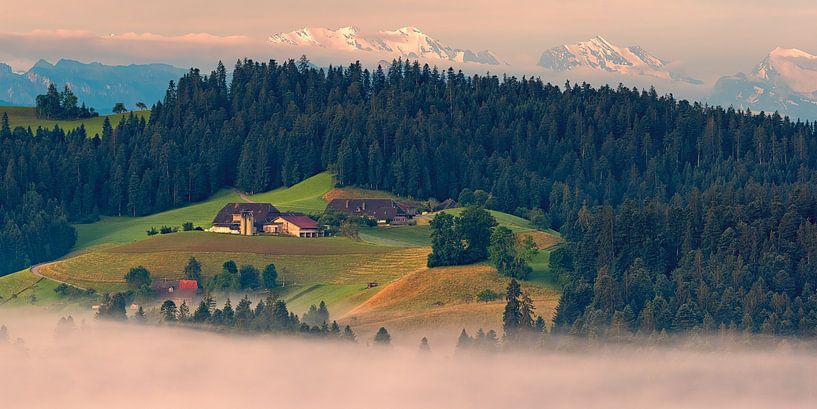 Panorama and sunrise in Emmental, Switzerland by Henk Meijer Photography
