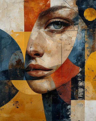 Buntes, modernes und abstraktes Porträt