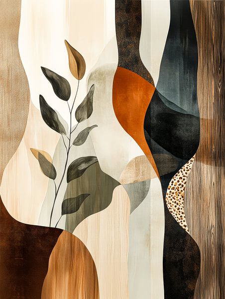 Abstract Leaves in Earth tones by Your unique art