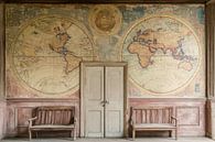 Photo of an abandoned school, vintage, world map, Antique, classic by BowiScapes abstract and digital art thumbnail