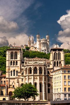 Cathedral and Notre Dame de Fourviere in Lyon by Dieter Walther