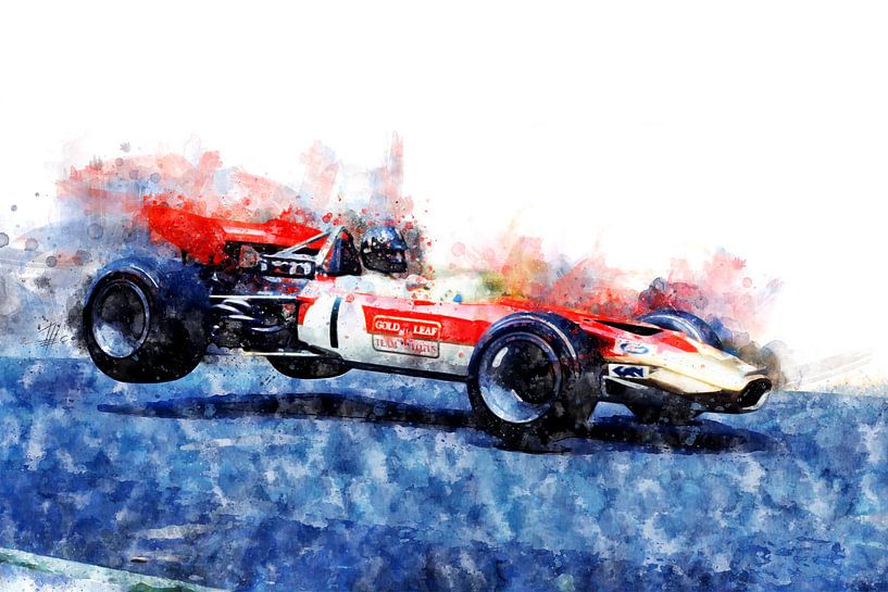 Graham Hill, saut du Lotus Nürburgring par Theodor Decker