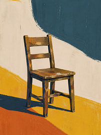 Chaise rustique en bois style Pop Art — Décoration d'intérieur vintage minimaliste sur MARTINA KUSUMA DEWI