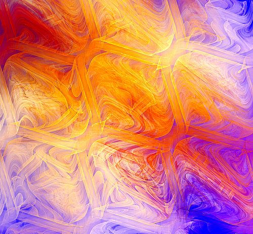 Orange , Blauer Farbenrausch.