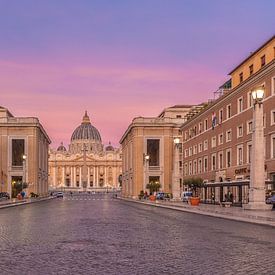 St-Pietersbasiliek gezien vanuit de via della Conciliazione van Elroy Spelbos Fotografie