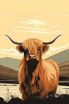 Schotse hooglander Portret van But First Framing