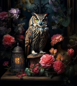 Owl standard lamp by Ellen Reografie