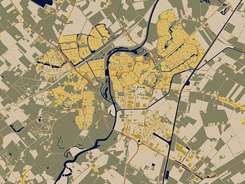 Kaart van Hardenberg in de stijl van Gustav Klimt
