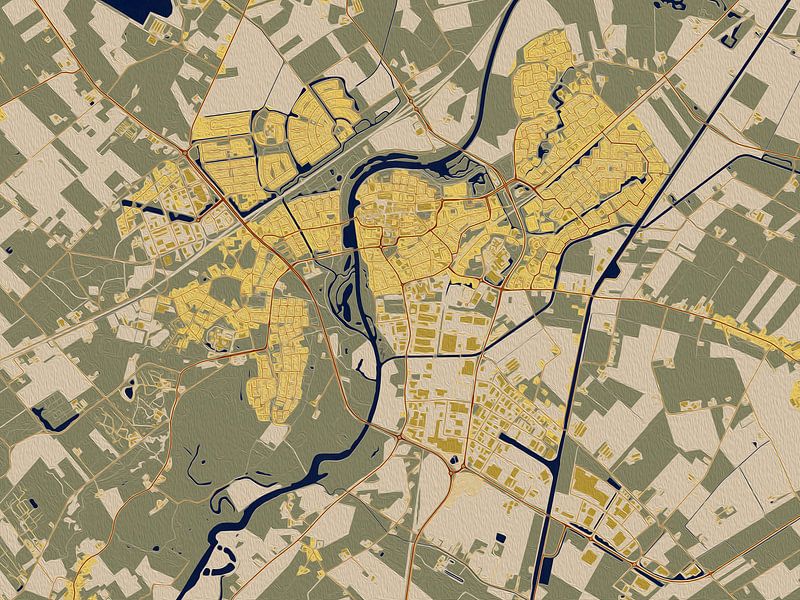 Carte de Hardenberg dans le style de Gustav Klimt par Maporia