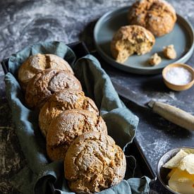 Fresh bread in tray by Marga Goudsbloem