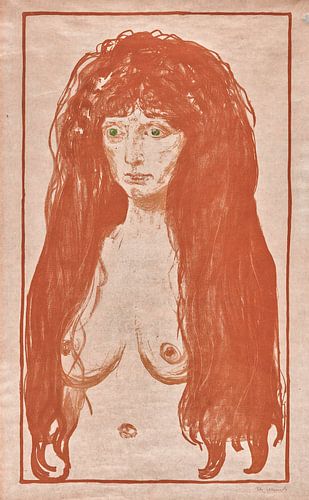 Vrouw met rood haar en groene ogen. De Zonde, EDVARD MUNCH, 1902