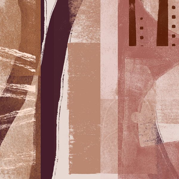 Raw Romance. Modern abstract art in warm colors no.2 by Dina Dankers