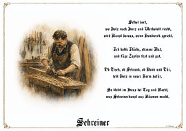 Timmerman – Gildeplaat met gedicht van Marcus Achberger
