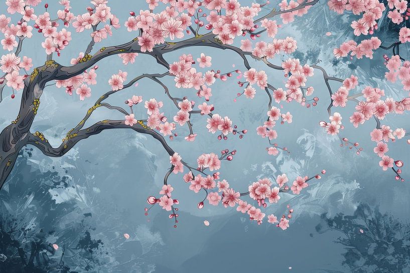 Cherry blossoms Hokusai by Poster Art Shop