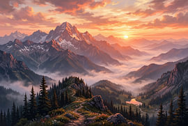 Majestic Mountain Sunrise by Markus Gann