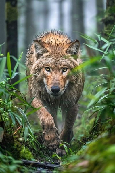 Wolf im Wald von Imperial Art House
