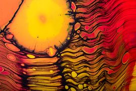 Abstract: Fluid warm colors, orange, red and yellow with brown by Marjolijn van den Berg