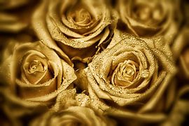 Elegante rozen - Gouden gloed van Marlika Art