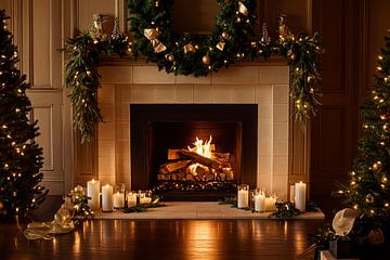 Christmas fireplace by Poster Art Shop