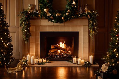 Kerst open haard