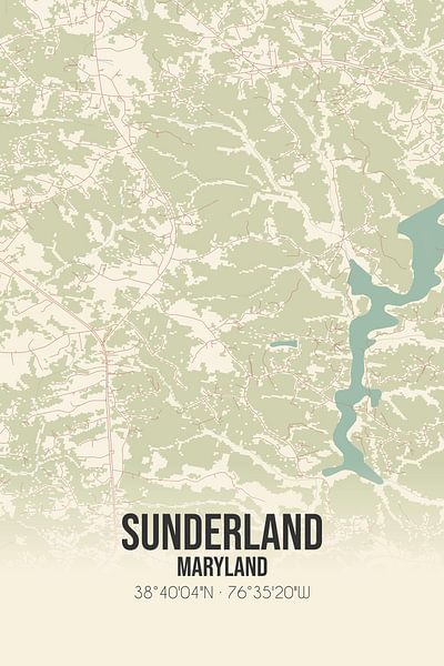 Vintage map of Sunderland (Maryland), USA. by Prints of Place