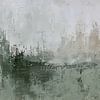 Paysage abstrait dans des tons verts et gris sur Lauren Wilde